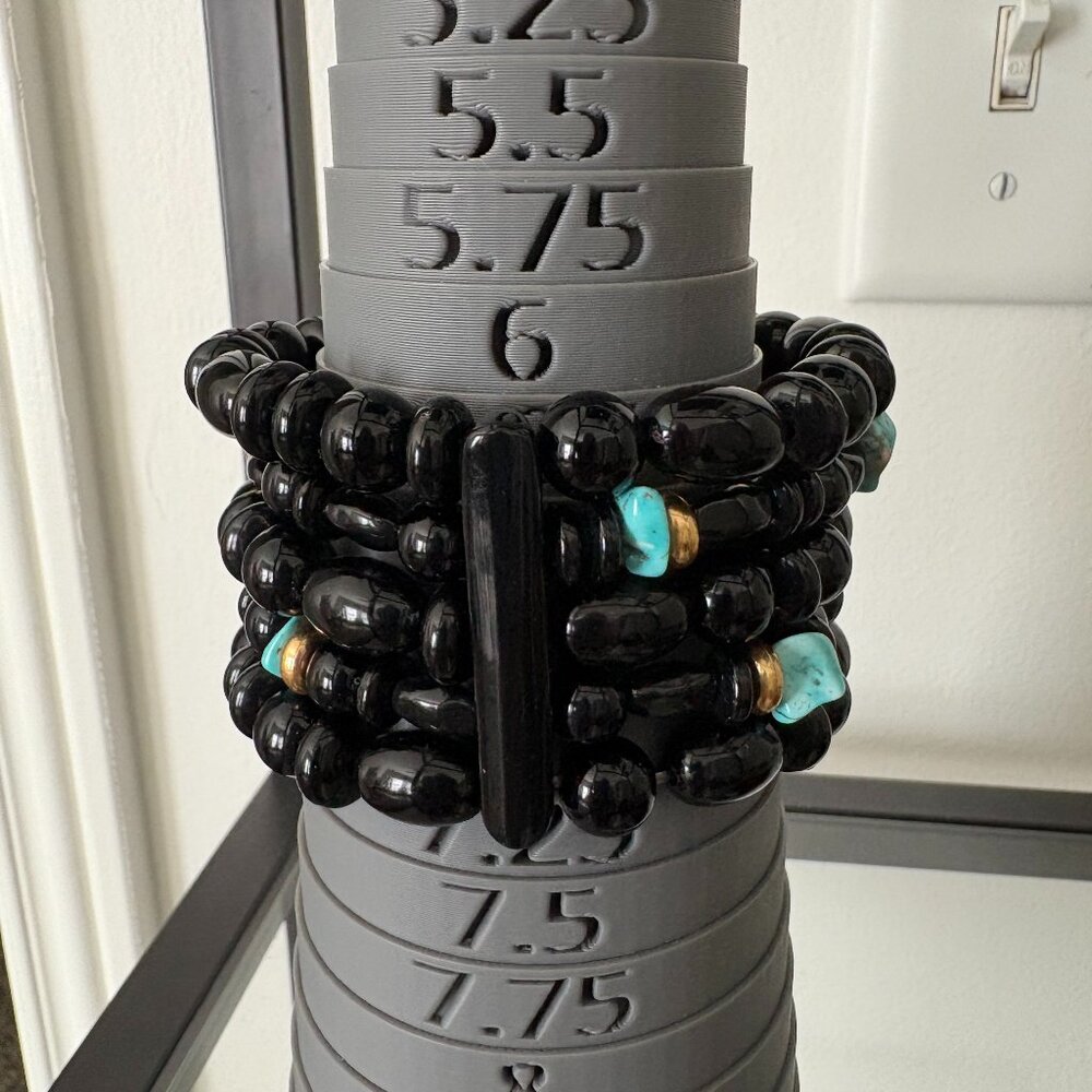 Chico's Black Acrylic and Faux Turquoise Necklace and Bracelet - Picture 7 of 8